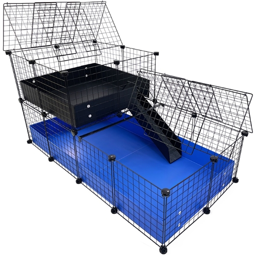 Cagetopia C&C Cage, large with a wide loft, tented open